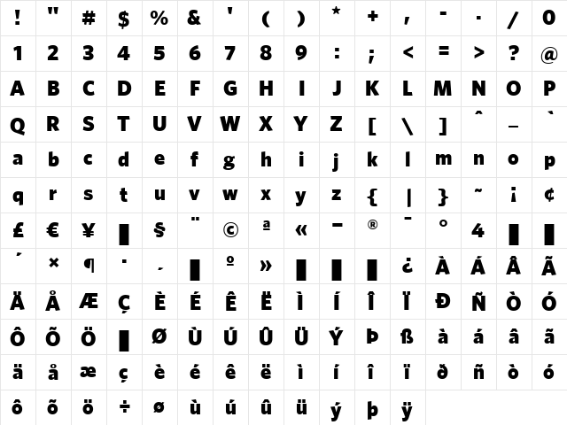 Whitney Medium font glyphpreview