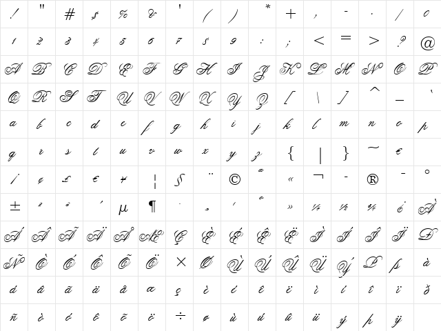 UVN Buc Thu Regular font glyphpreview