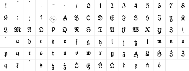 Antraxja  Goth 1938 Regular font glyphpreview