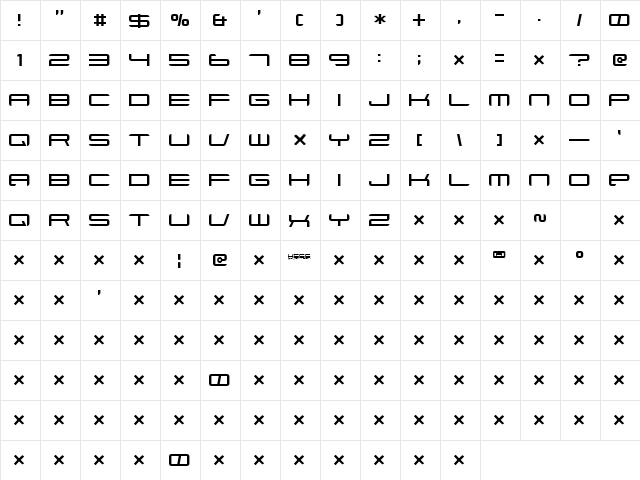 ft88 Normal font glyphpreview