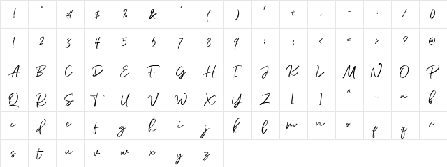 DianaWebber Script DEMO Solid font glyphpreview