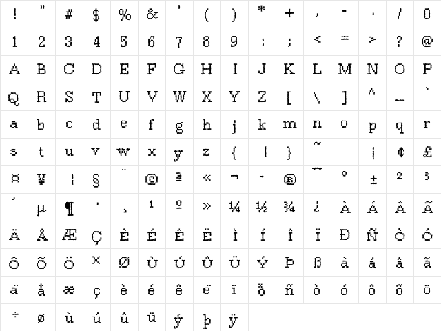 Rough37 Becker Regular font glyphpreview