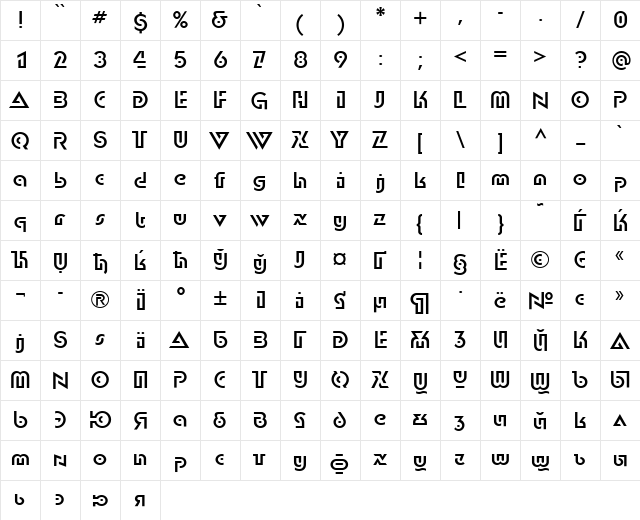 DublonC Regular font glyphpreview