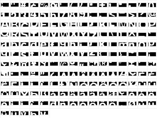 FPeep NegativeBig font glyphpreview