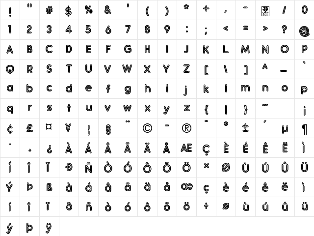 Slabten Demo Regular font glyphpreview