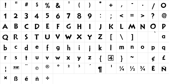 NuevoLitho Plain font glyphpreview