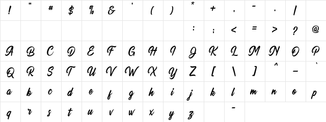 Quillain Regular font glyphpreview