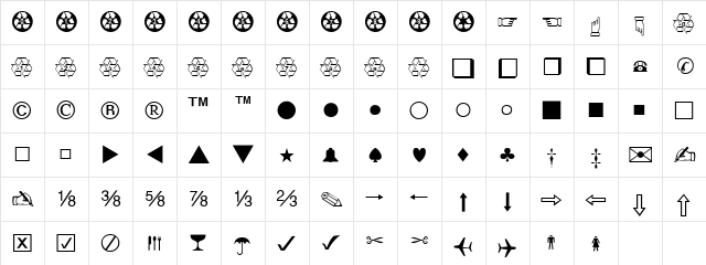 Expert-Dingbats Normal font glyphpreview