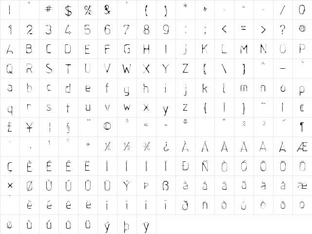 Boomshanker Regular font glyphpreview