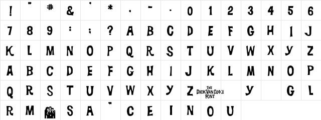DickVanDyke Regular font glyphpreview