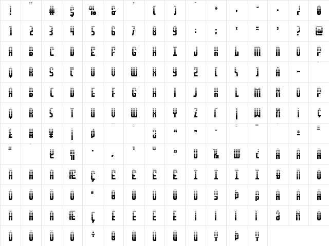 Peace & Houston Halftone Regular font glyphpreview