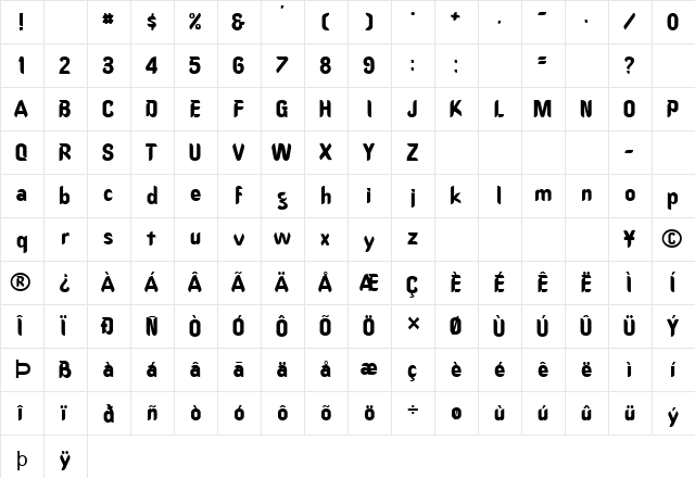 FZ HAND 15 Normal font glyphpreview