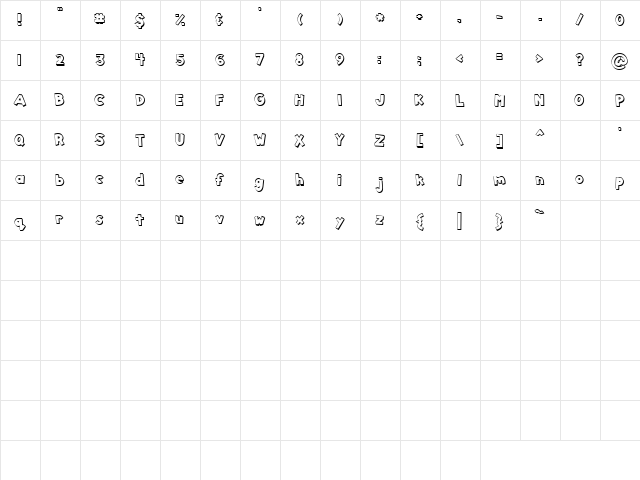LD Billboard Regular font glyphpreview