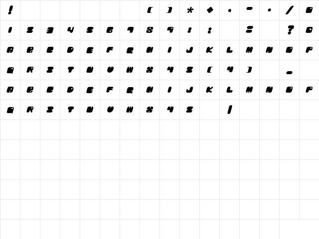 Future Chibaraki Regular font glyphpreview