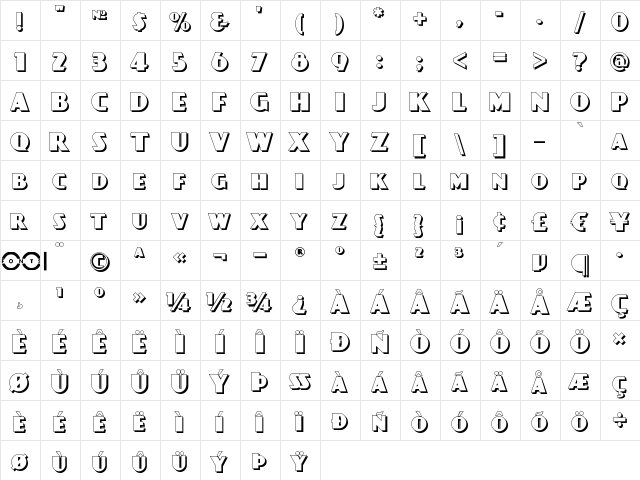 Day Poster Shadow NF Regular font glyphpreview