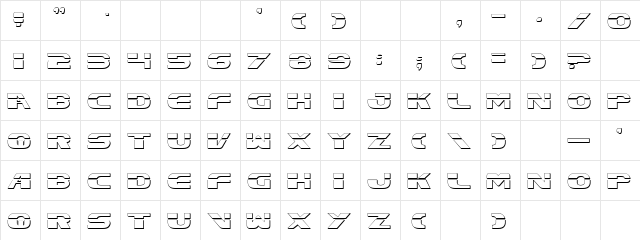 Excelsior Laser Outline Outline font glyphpreview