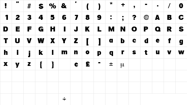 SalinaDisplaySSK Regular font glyphpreview
