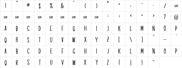 Trampoline demo Regular font glyphpreview