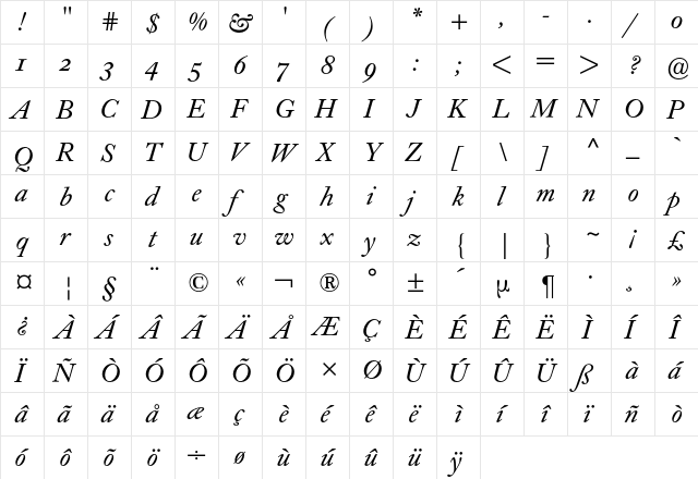Caslon Buch Expert BQ Regular font glyphpreview