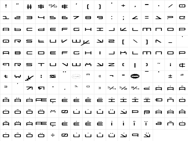 Oramac Light Light font glyphpreview