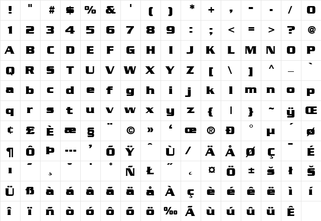 SerpentineBold Regular font glyphpreview