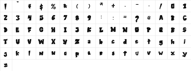 THEYGI Regular font glyphpreview