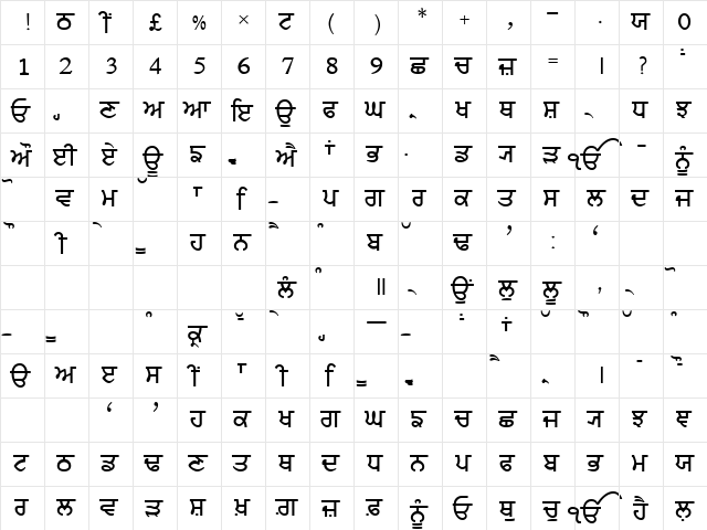 NEWP Normal font glyphpreview