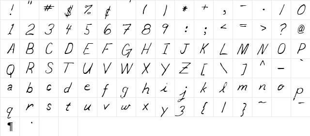 Francis Regular font glyphpreview