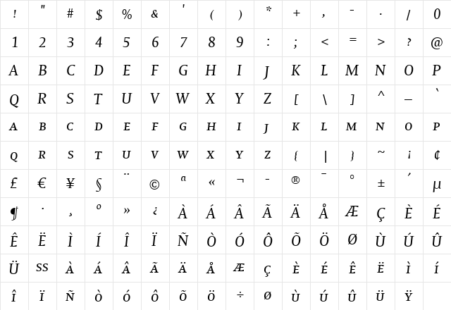 EnigmaSC Regular font glyphpreview