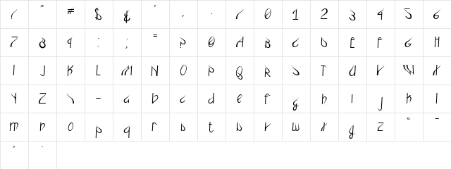 elegantgashes Regular font glyphpreview