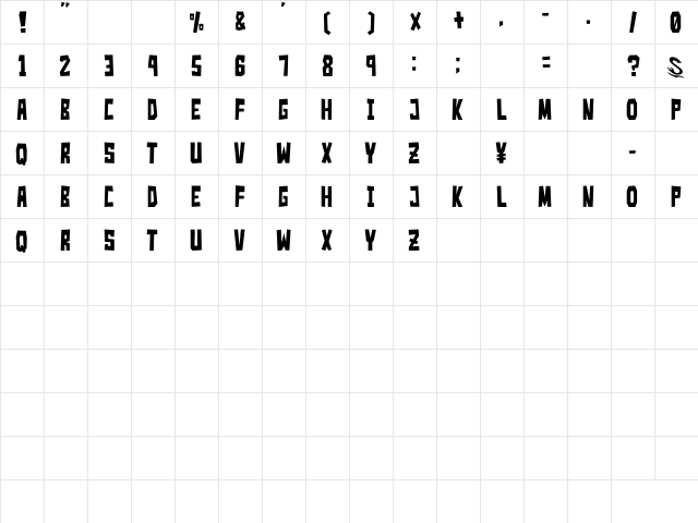 Simple Slum__G Regular font glyphpreview