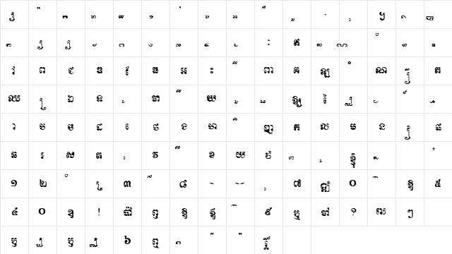 Klbachmool Regular font glyphpreview
