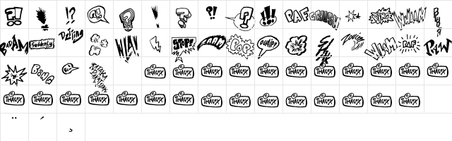 Onomatopaf Regular font glyphpreview