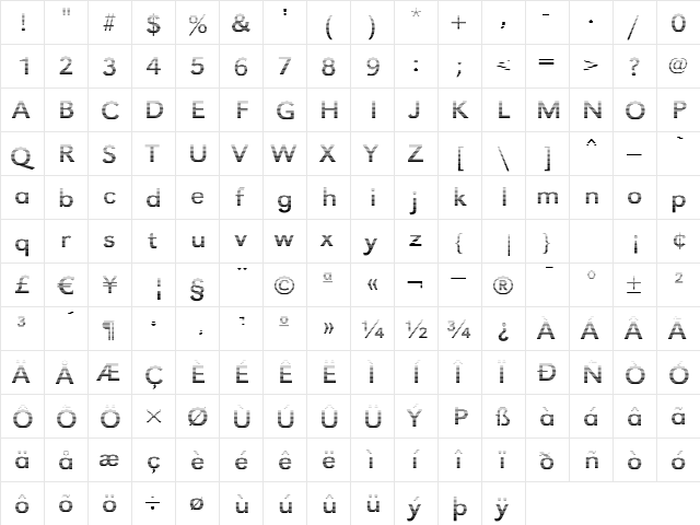 TomBeckerGradientE Regular font glyphpreview