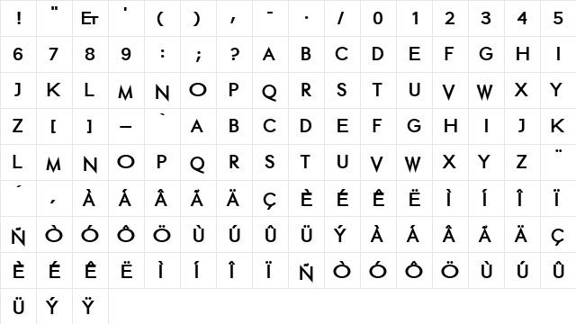 ETH Large Expanded Black font glyphpreview