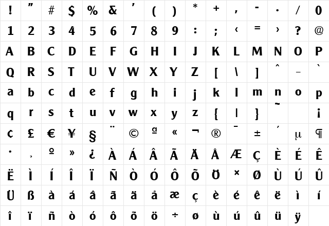 ClearGothicSerial Bold font glyphpreview