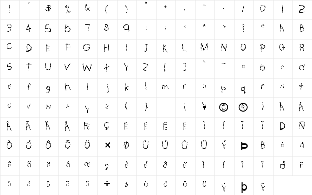 FZ HAND 22 WAVEY Normal font glyphpreview