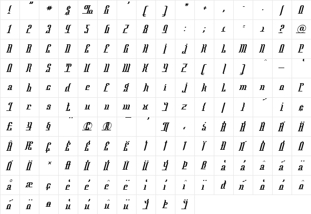 Mata Hari Parisienne font glyphpreview