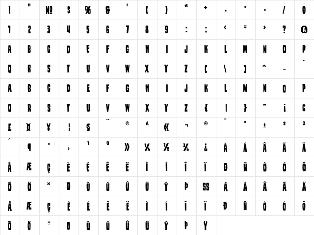 Wood Stamp Regular font glyphpreview