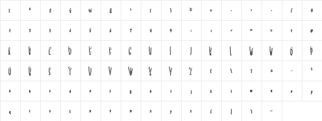 SCREAM IN PAIN Regular font glyphpreview