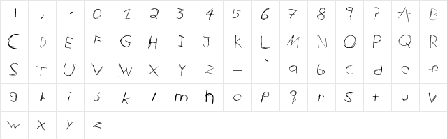 Etched in a Desk Regular font glyphpreview