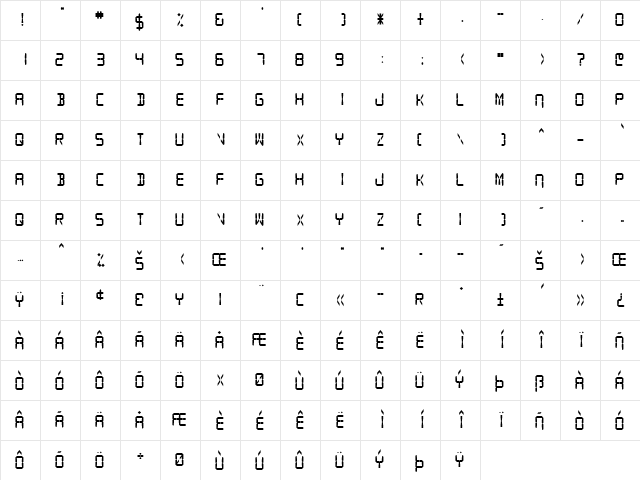 SF Digital Readout Heavy font glyphpreview