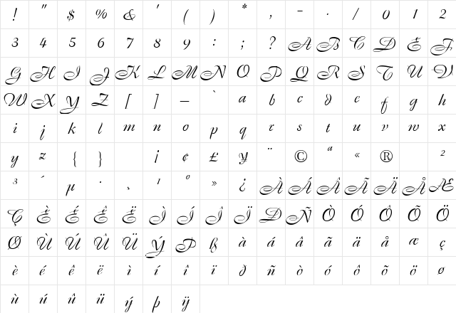 SolanaScriptSSK Regular font glyphpreview