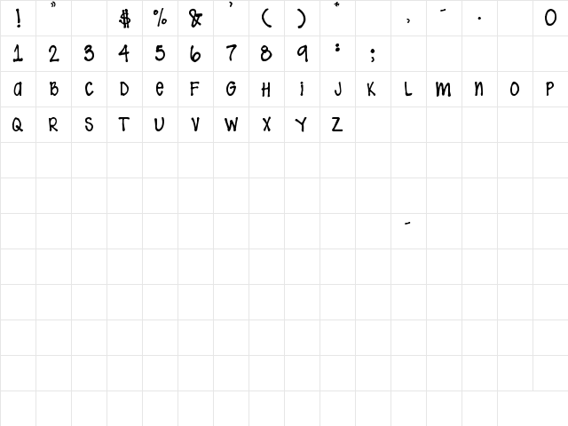 SP Neena Regular font glyphpreview