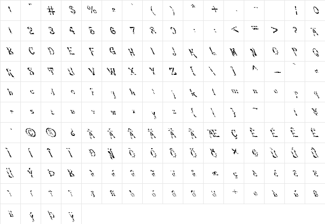 FZ JAZZY 21 HOLEY LEFTY Normal font glyphpreview