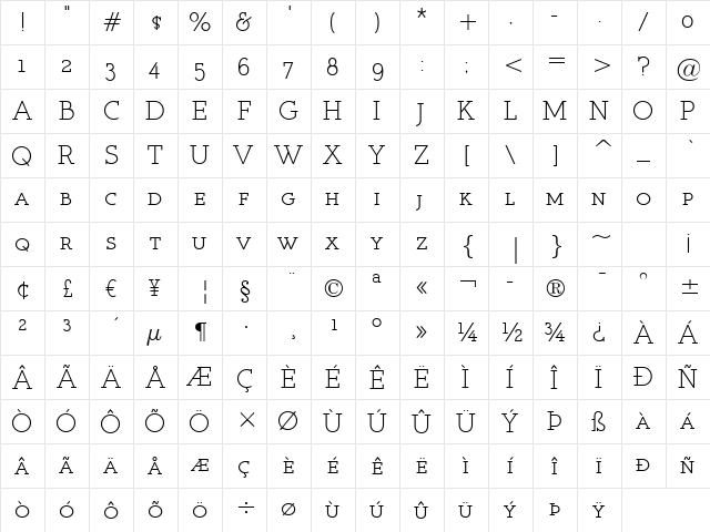 Register Serif BTN SC Regular font glyphpreview
