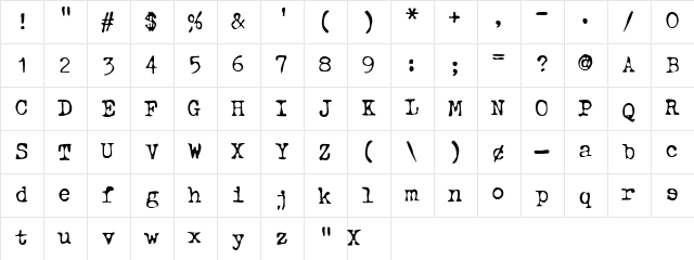 Typewriter Oldstyle font glyphpreview