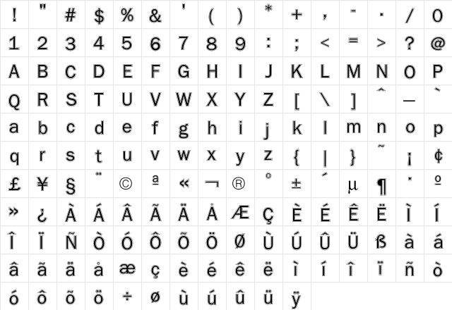 Franklin Contour font glyphpreview