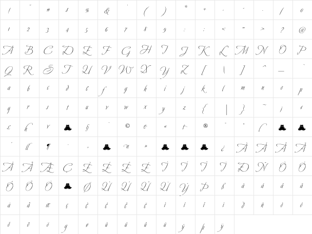 Avalon Regular font glyphpreview