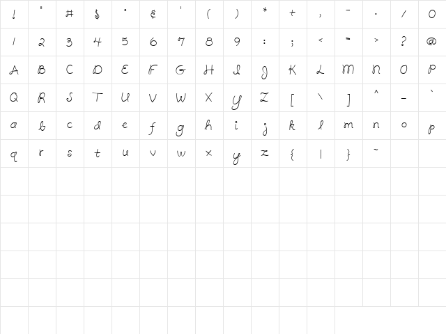 CK Pretty Regular font glyphpreview